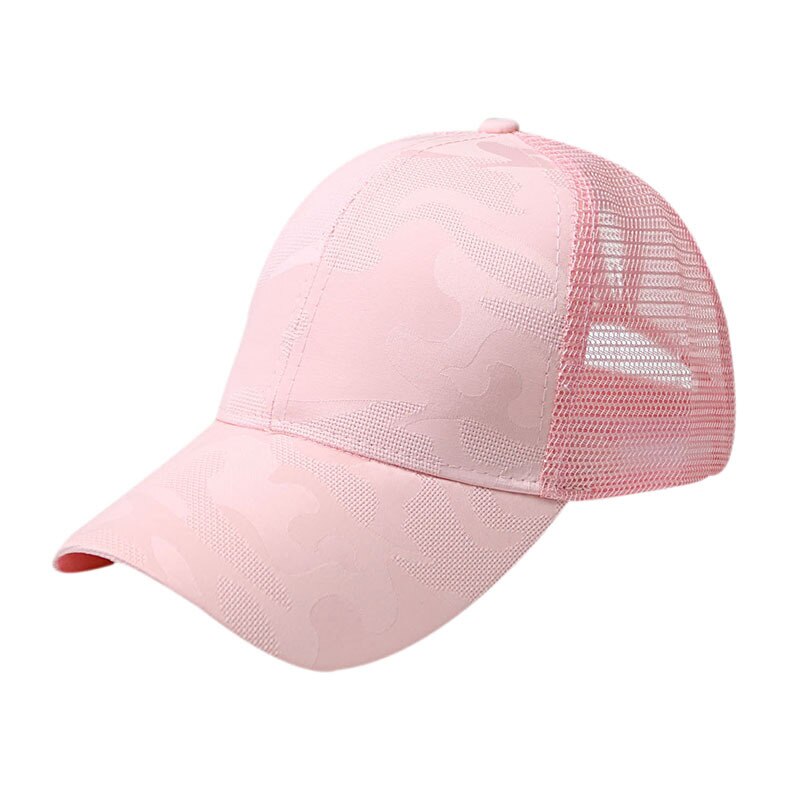 Boné de beisebol, chapéu de baseball com traseira, para mulheres, chapéu de hip hop, chapéu de malha para o verão: Pink