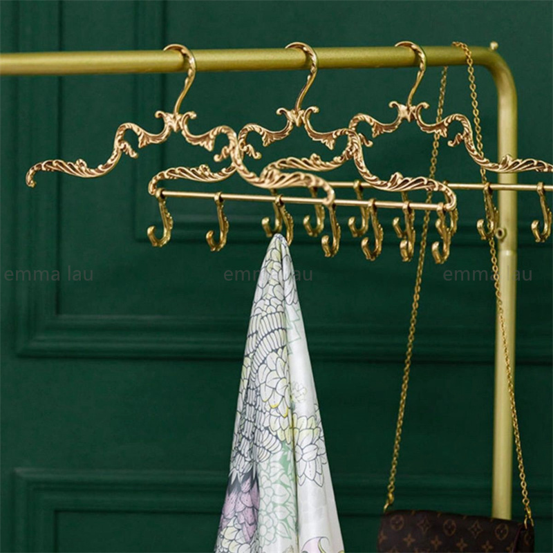 Palace Kleerhanger Goud Massief Messing Garderobehangers Sterke Kleding Kleerhangers Decoratie Metalen Rek
