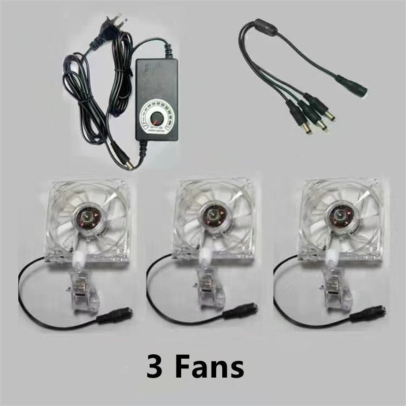 Aquarium Fish Tank Cooling Fan System Chiller Control Reduce Water Temperature 1/2/3/4 Fans Set Cooler Marine aquarium cooler: green