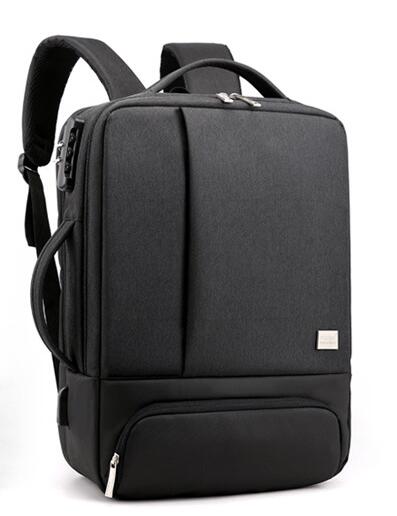 Chuwanglin herre rygsæk bærbare rygsække 15.6 '' anti tyveri mandlige notebook rejse rygsæk kontor kvinder rejse taske  t120507: Sort