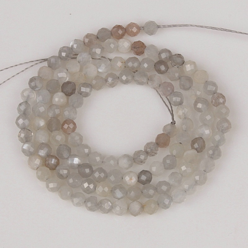 2mm 3mm Natural Round Faceted Moonstone Multi Color Gemstone Loose Beads DIY Accessories for Jewelry Necklace Bracelet Making