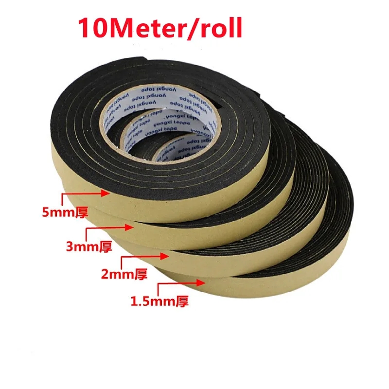 EVA Black Foam Soundproof Strip Self Adhesive Rubber Sponge Seal Strip Single Sided Adhesive Anti-collision Gasket