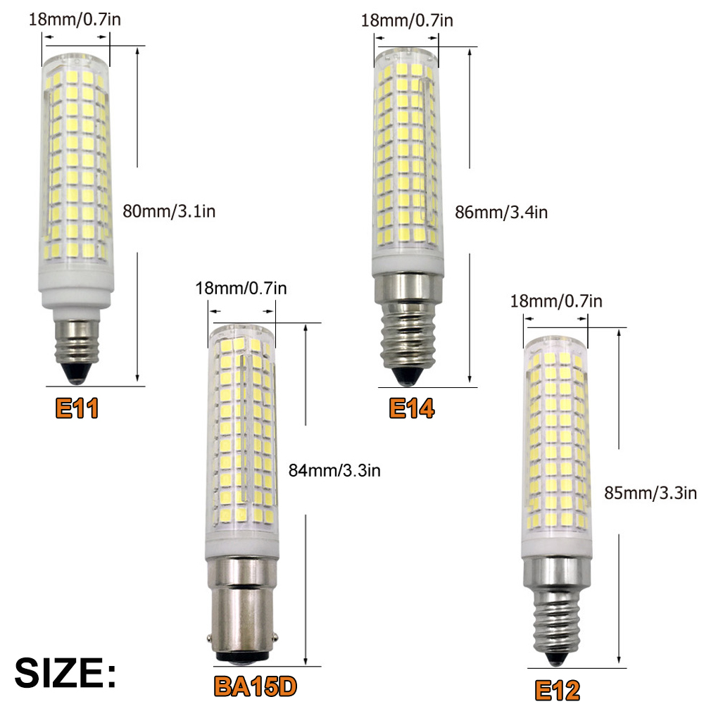 Luces LED regulables BA15D E11 E12 E14, minibombillas de maíz de cerámica de 136 LED, 15W, reemplaza las lámparas halógenas de 150W, 220V, para candelabro doméstico
