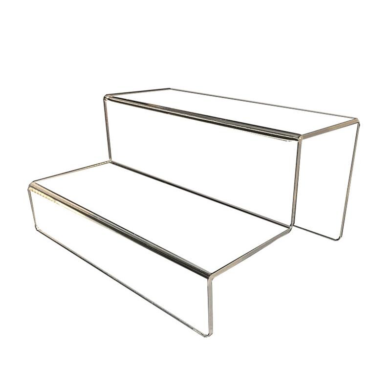 Acrylic Stepped Display Stand 2-Tier/3-Tier Storage Rack Desktop Organizer Holder for Ornaments Models (20/24cm): 24x18x13cm 2-Tier