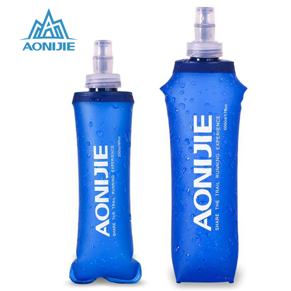 Aonijie 250Ml 500Ml Sport Bpa Gratis Inklapbare Opvouwbare Zacht Water Zak Fles Water Kettle Kolf Hydratatie Pack Blaas
