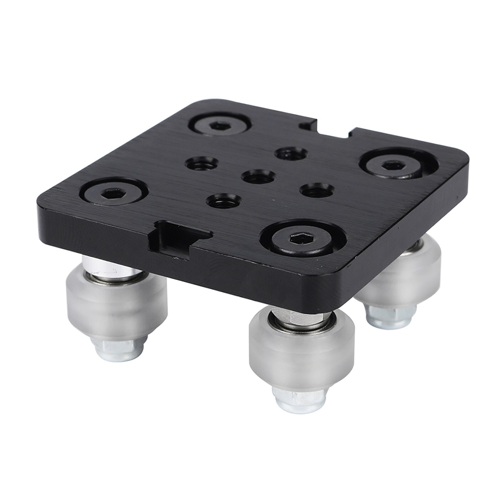 Mini V Gantry Rod Plate with Wheel for V-Groove Aluminum Profile Accessories Parts Set for CNC Kossel Nema 23 White Wheel: Default Title