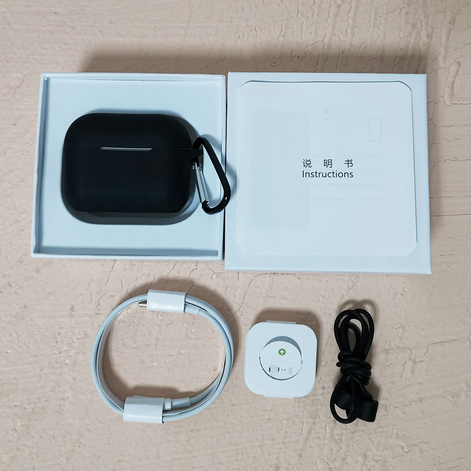 40db anc air15 plus tws 1:1 air3 com texto fones de ouvido sem fio bluetooth airoha 1562f pk 1562a i99999 plus i900000 max: With Black case