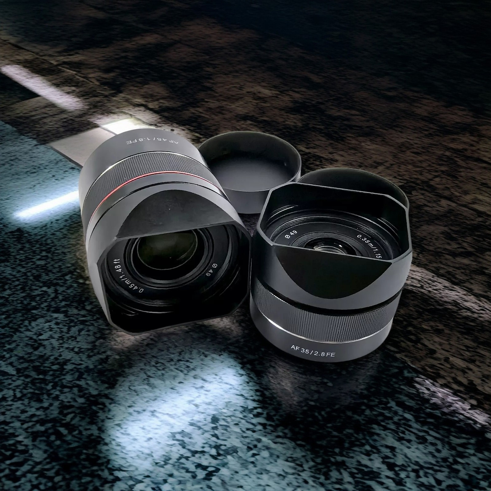Metal Square Lens Hood for Samyang AF 45mm F1.8 & 35mm F2.8 FE Anti-Glare Camera Accessory with Cap Multi-Coating Durable