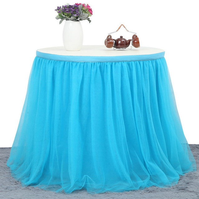 183 x 77cm tutu tyl bord nederdel bordservice klud bryllupsfest baby shower fest hjem indretning bord fodpaneler fødselsdagsfest