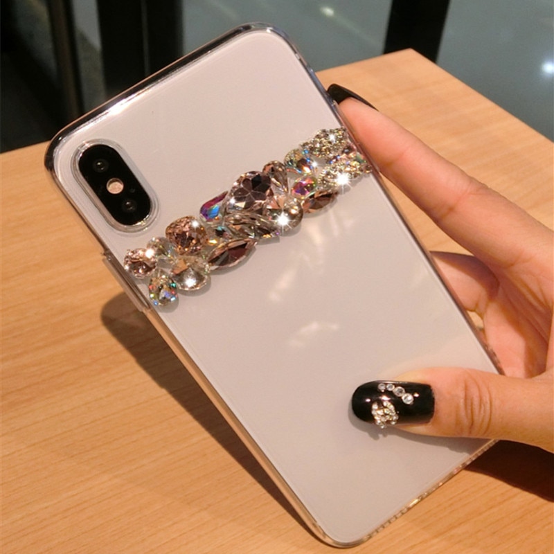 Diamant Telefon Fall Für Oneplus 7 Pro 5 6T Oneplus 5T 7 Klar Telefon Cobar Telefon Kilifi Transparent farbe Strass Funda Coque