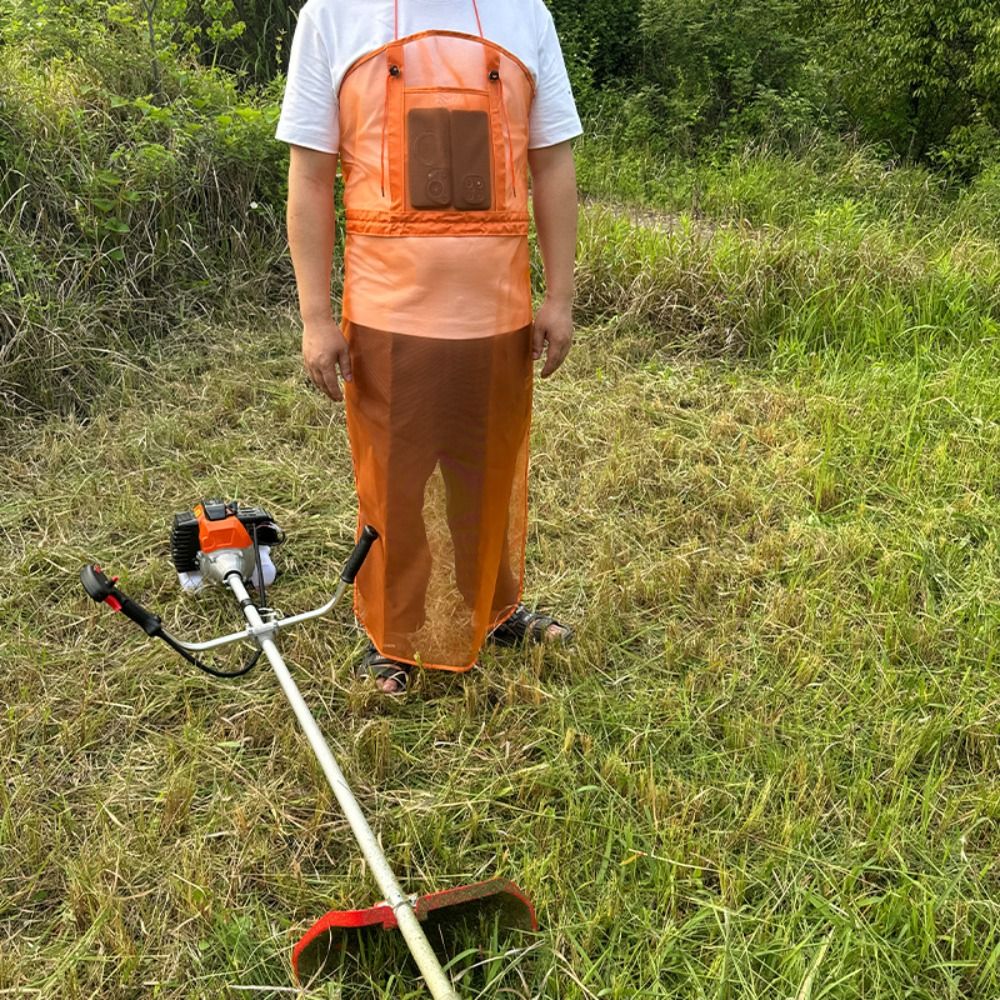 Con bolsillos Delantal de cortacésped de malla, delantal de jardinería de cobertura completa de seguridad, traje de trabajo de jardín ligero y transpirable