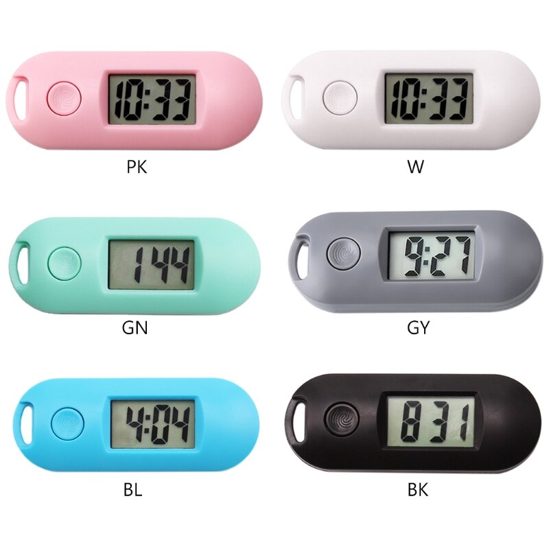 Portable Silent Digital Electronic Clock for Student Exam Study Library Mini Pocket Watch Green Backlight LCD Display