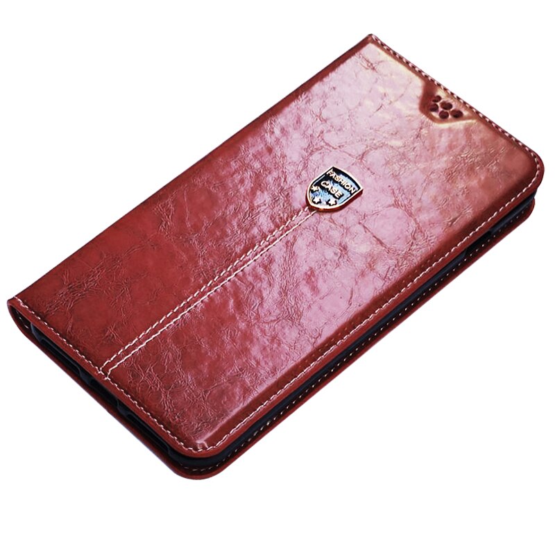 for Huawei Y6p MED-LX9, MED-LX9N 6.3" Wallet Flip Style Glossy Skin PU Leather Back Cover Phone Bag Case: 035 Brown