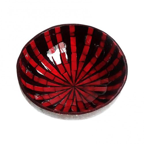 Natural Coconut Shell Bowl Coconut Bowl Candy Ice Cream Bowls Food Container Coconut Bowls Handmade Fruit Salad Bowl Home Decor: Red