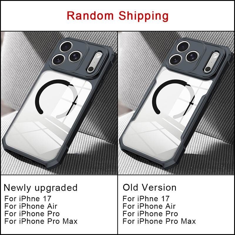 Xundd For iPhone 17 Pro Max Case For iPhone Air 17 17 Pro Case Shock-Absorbing Acrylic&TPU Clear Back Cover with Magnetic Ring: black / iPhone17 Pro