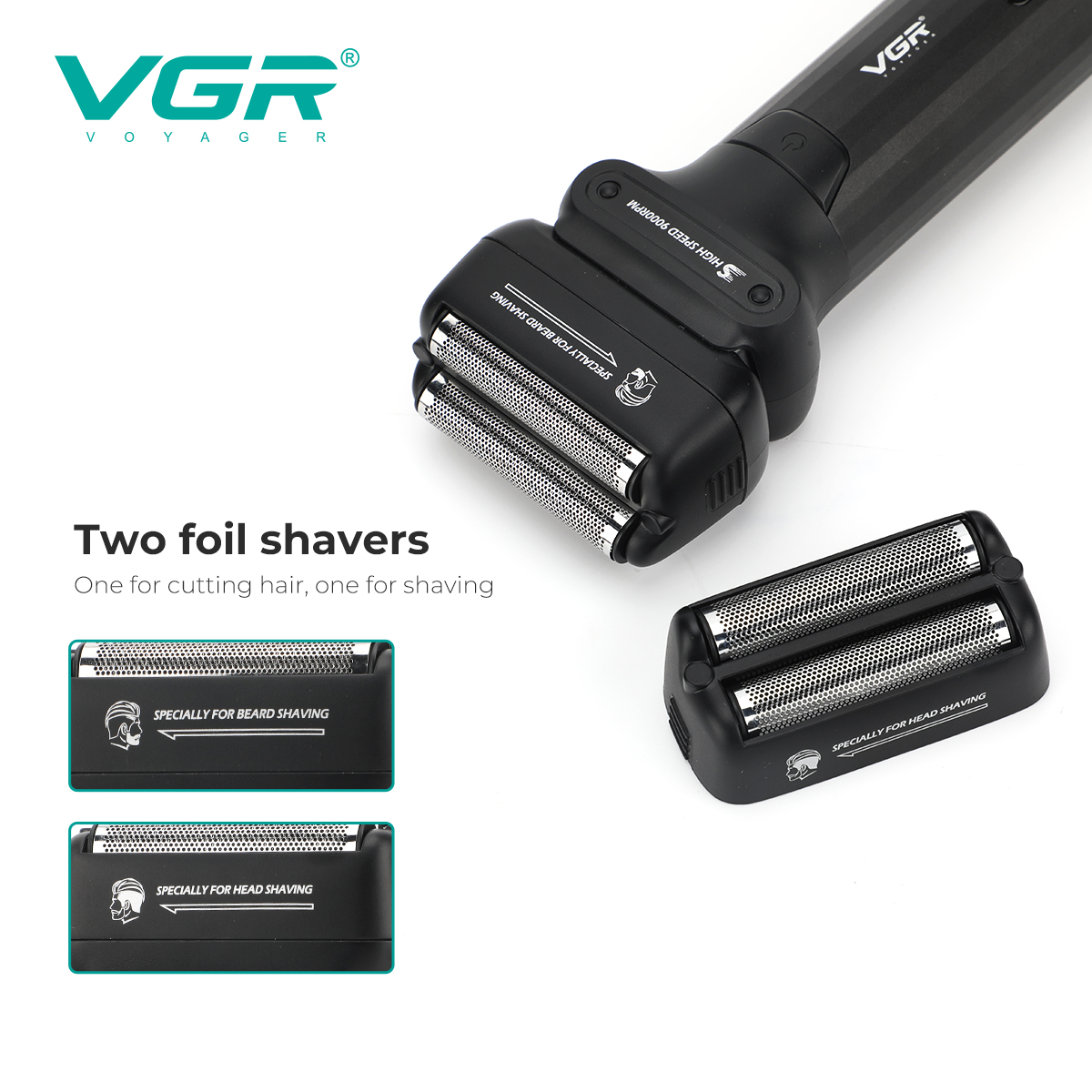 VGR Haartrimmer Elektrisch Dubbelzijdig Scheerapparaat Gezichtsscheerapparaat Reciprocating Baardtrimmer IPX6 Professionele Trimmer voor mannen V-368