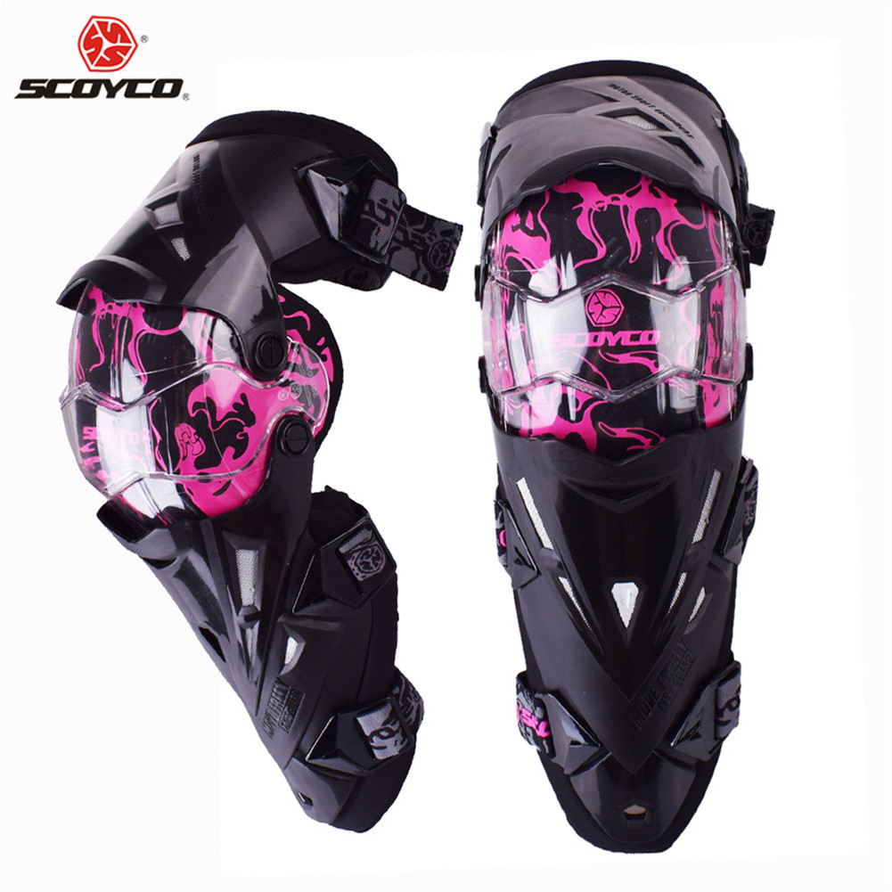 Scoyco motorcykel motocross knæbeskyttelsespuder beskyttere motosiklet dizlik genouillere  k1216 moto joelheira beskyttende knæpuder: Lyserød