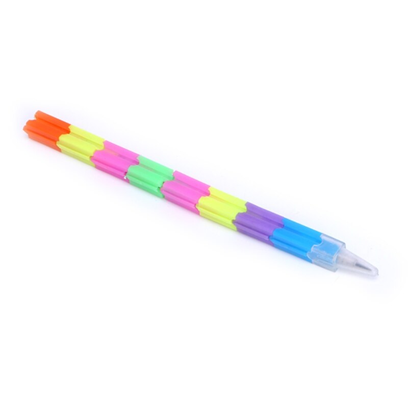 Kawaii block penna kontor skola multifunktion 8 färg färgglada staplare swap pennor 1 st