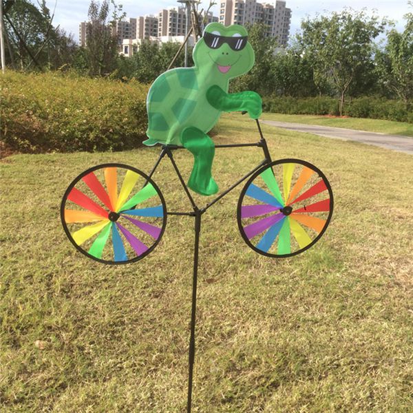 Cute 3D Animal on Bike Windmill Whirligig Garden Lawn Yard Decor Wind Spinner 35ED: 8