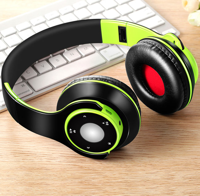 Auriculares inalámbricos con bluetooth 5,0, reproductor de mp3, tarjeta sd, micrófono para música: Plata