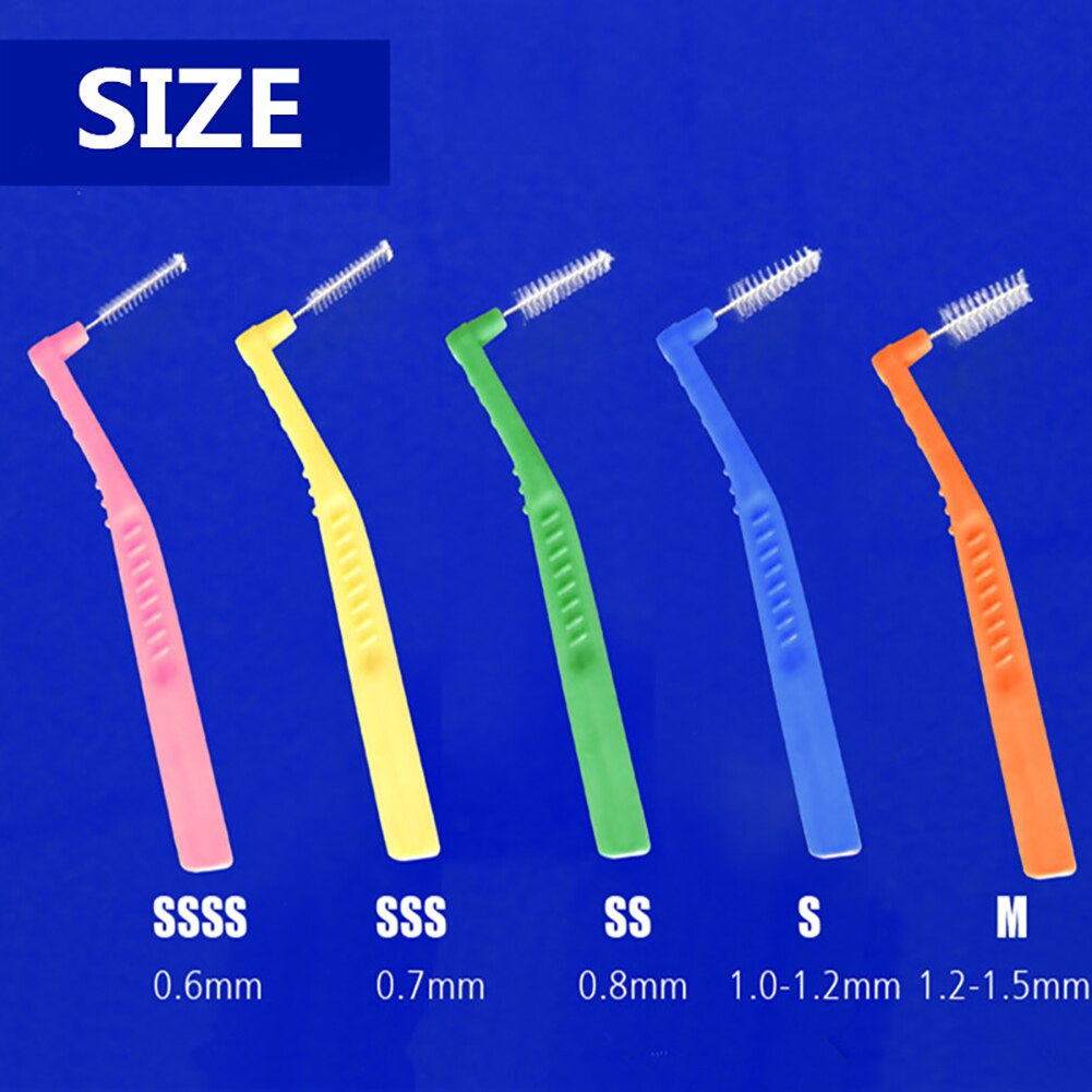 1Box Interdental Brush Angle Toothbrush Dental Tool Orthodontic Oral Care Angled Cleaning Brush For Healthy Mouth & Gums