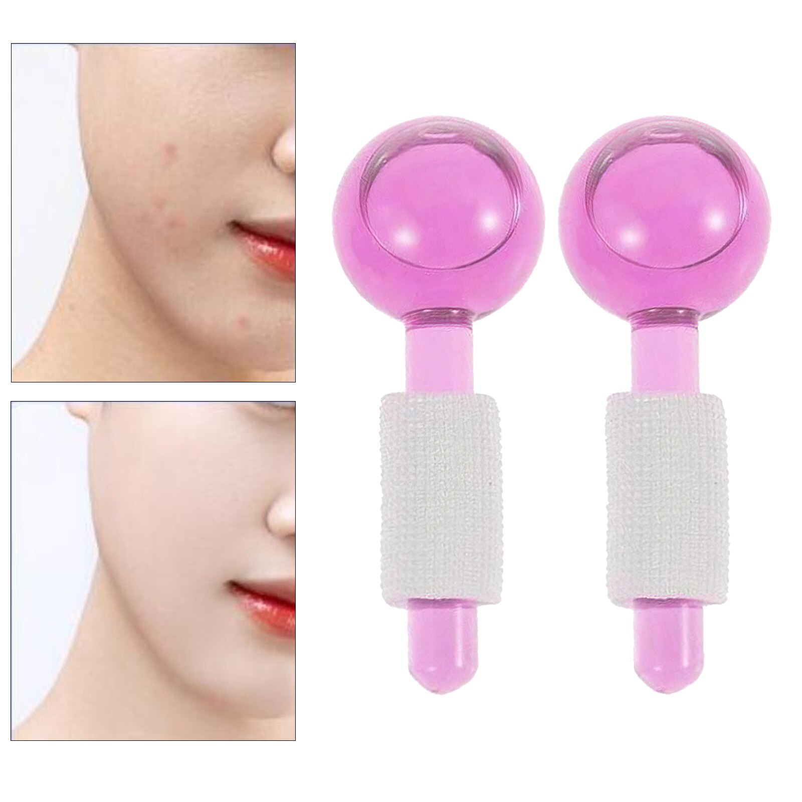Facial Koeling Ijs Globes 2 Stuks Crystal Glas Massage Roller Voor Gezicht Eye Massage Facial Massage Gereedschap