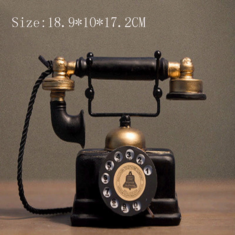 Teléfonos decorativos creativos para el hogar, estatua Vintage, teléfonos antiguos desgastados, artesanías, decoración de ventanas y bares: Telephone-B