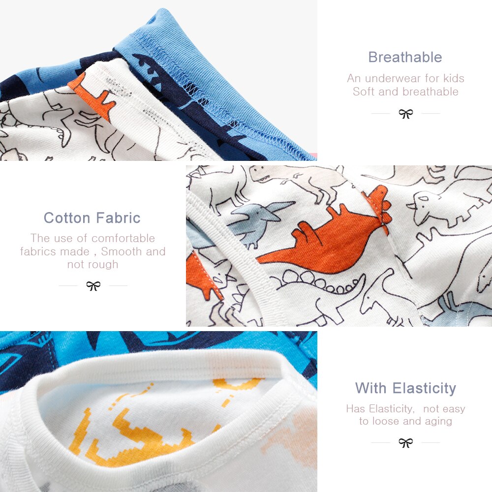 6Pcs/lot Cotton kid underwear boys boxer Cartoon Children Panties Teenager briefs for boy pantie for 2-10years Underpants