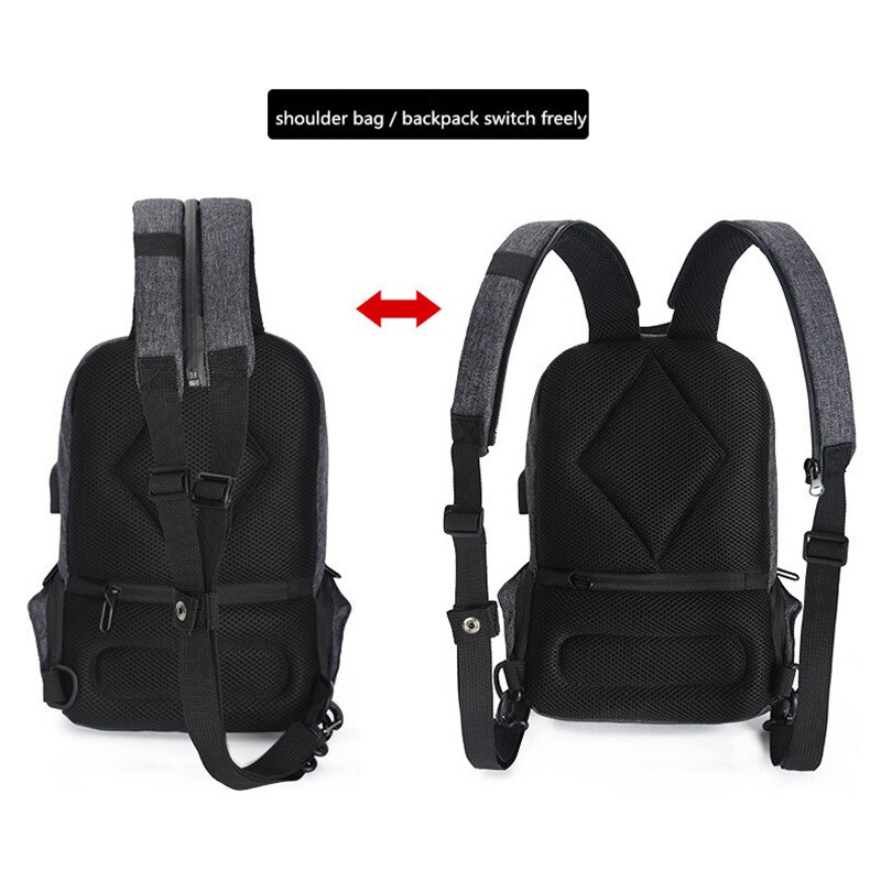OZUKO Borst Pakken Toevallige mannen Waterdichte Crossbody Tassen Mannelijke USB Opladen Schoudertas Grote Capaciteit Oxford Messenger Bag