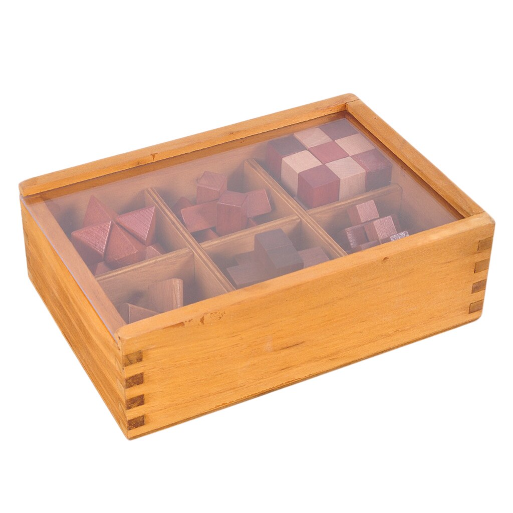 1 einstellen/6 Stück Luban Schloss Holz Spielzeug Aus Holz Intelligenz Spielzeug IQ Gehirn Teaser