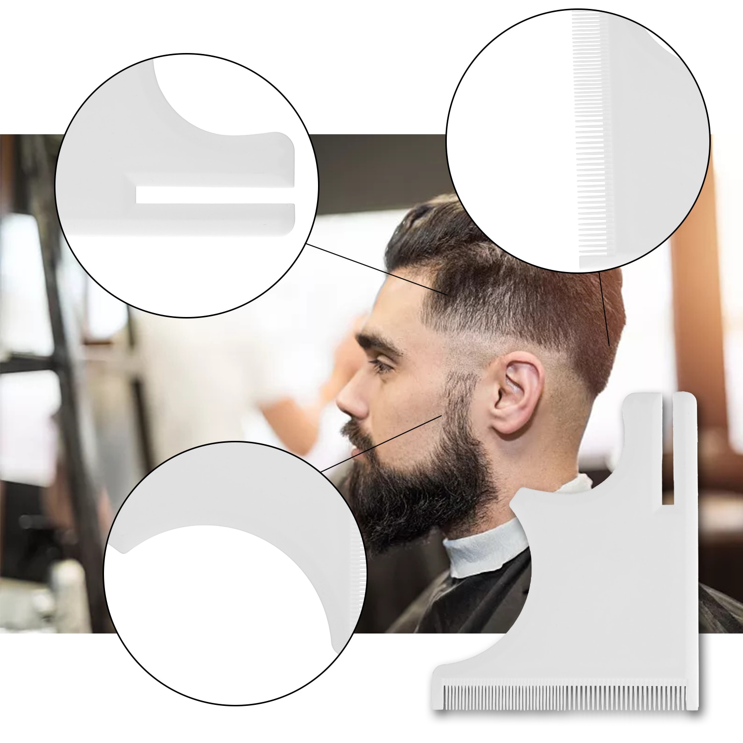 Kit de coupe de cheveux pour hommes, gabarit de ligne de cheveux, pochoir Guide pour hommes, ligne de cheveux, encolure, outils de coiffure pour Salon de coiffure, 4 pièces