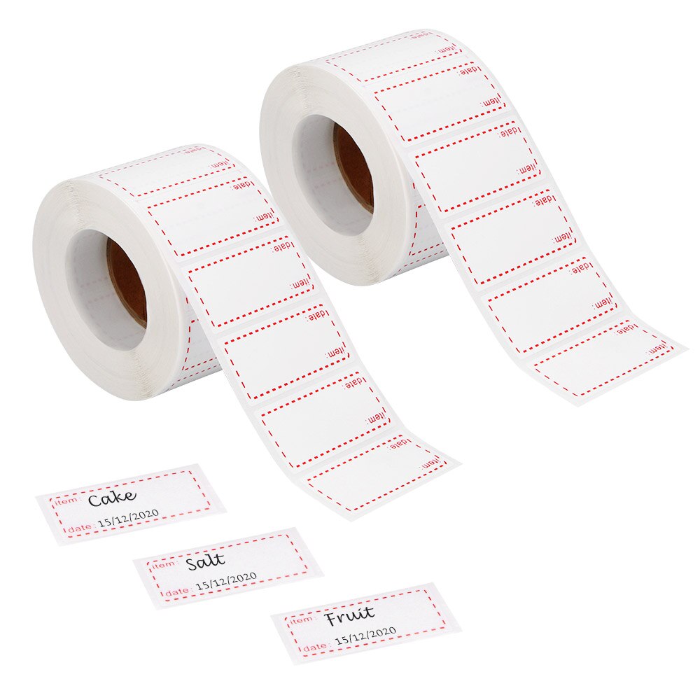 1000pcs/Roll Kitchen Sticker Refrigerator Freezer Food Storage Date Content Label 2 Roll