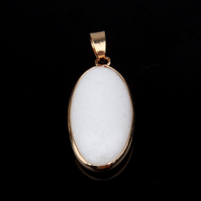 Ciondolo In Pietra naturale di Forma Ovale Pendenti Con Gemme E Perle Agat Lapis Lazuli Pendenti E Ciondoli per Collane Monili Che Fanno 4*1.6*0.6 millimetri