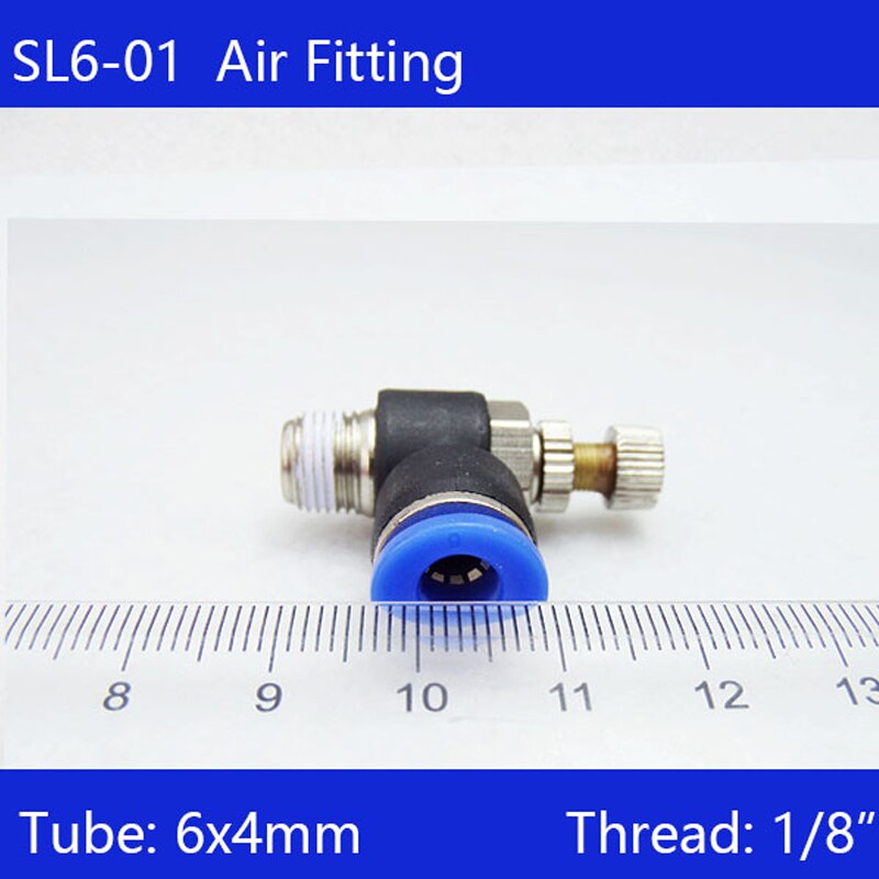 Vanne D'étranglement Pneumatique SL - Forme En L, Pour Tubes 4-12 Mm, étanche PTFE, Pression 0.3-0.9 MPa - 11