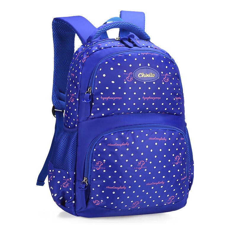 Cute School Bags backpack Reflective strip kids Princess Schoolbags High capacity Rucksack travel bags: blue