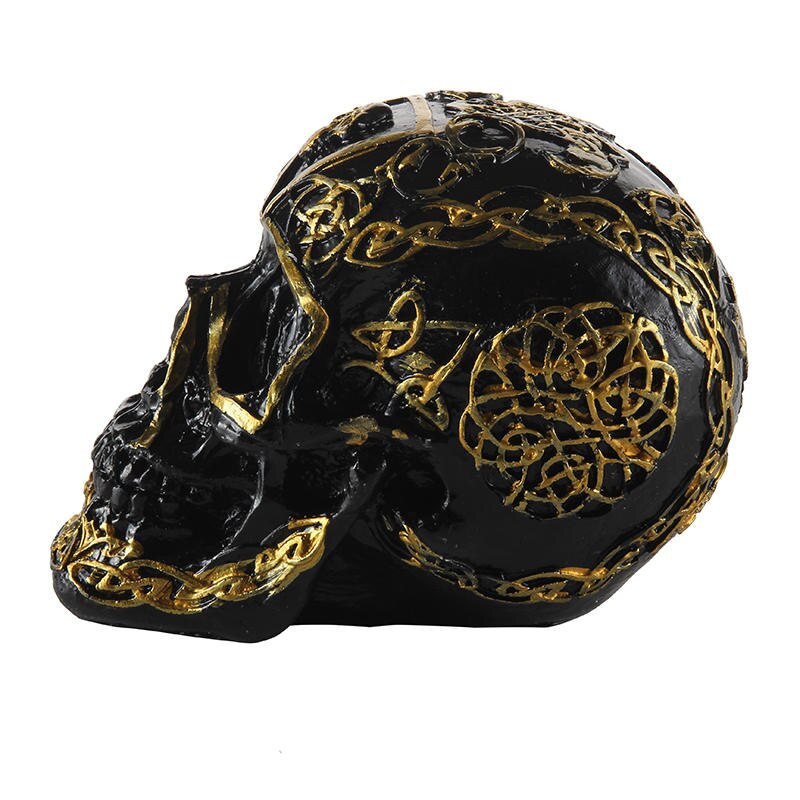 Resin Human Skull Model Party Horror Bar Prop Decor Black