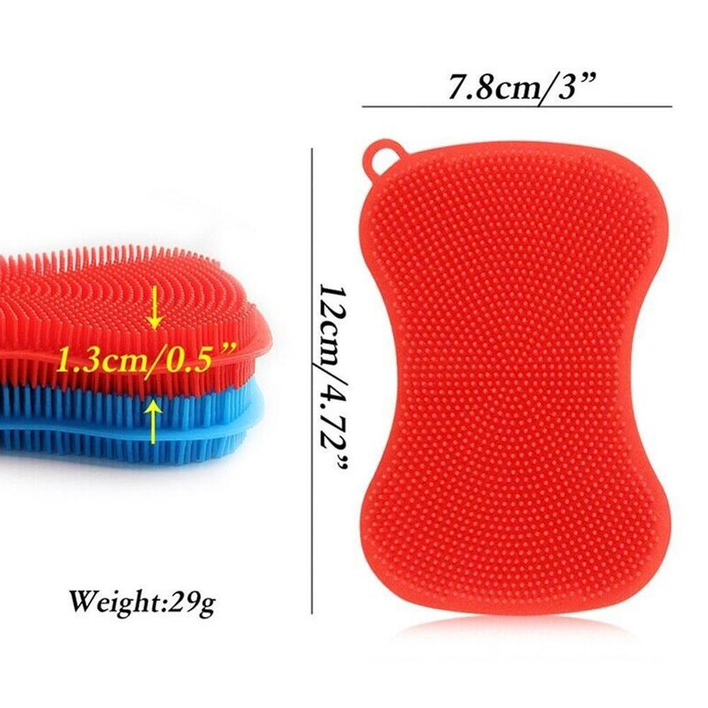 1pcs Kitchen Cleaning Brush Silicone Dishwashing Brush Sponge Scrubber Pot Vegetable Dish Pan Fruit Brushes Cleaning Washin R1W2