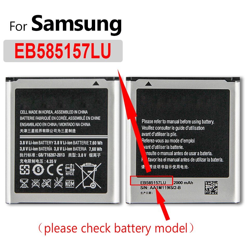 • Batteria EB-BJ120CBE per Samsung Galaxy mini GT S5570 S5250 S5330 S5750 S7230 T499 J120F J250F J260F G530H: EB585157LU