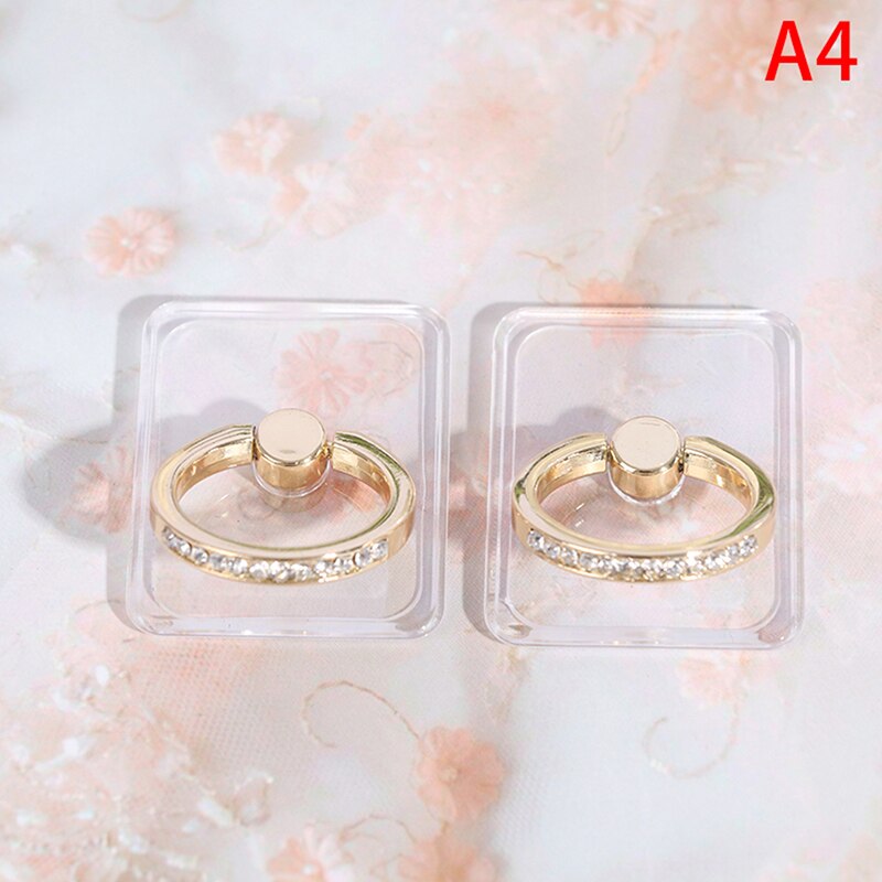 2 Stuks Transparante Mobiele Telefoon Houder Ring Universele Ondersteuning Vinger Ring Houder: A4