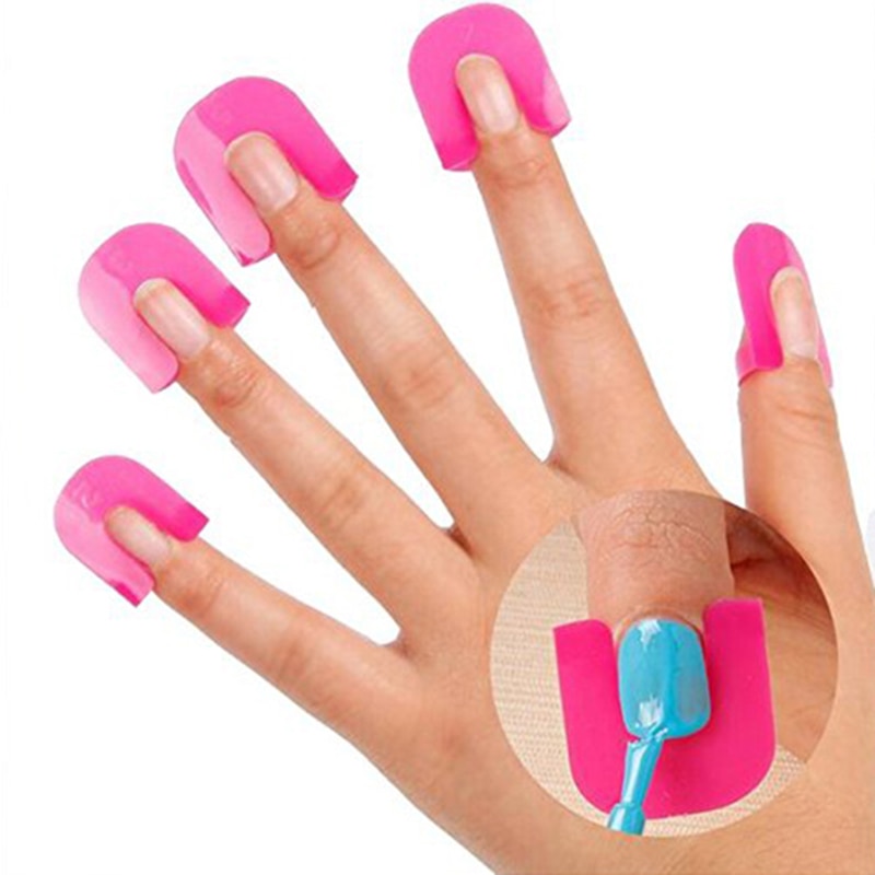 26 Pcs Reusable Nails Edge Skin Barrier Nail Polish Stencils Kit Manicure Nail Art Polish Tip Protectors Nail Care Beauty Tool