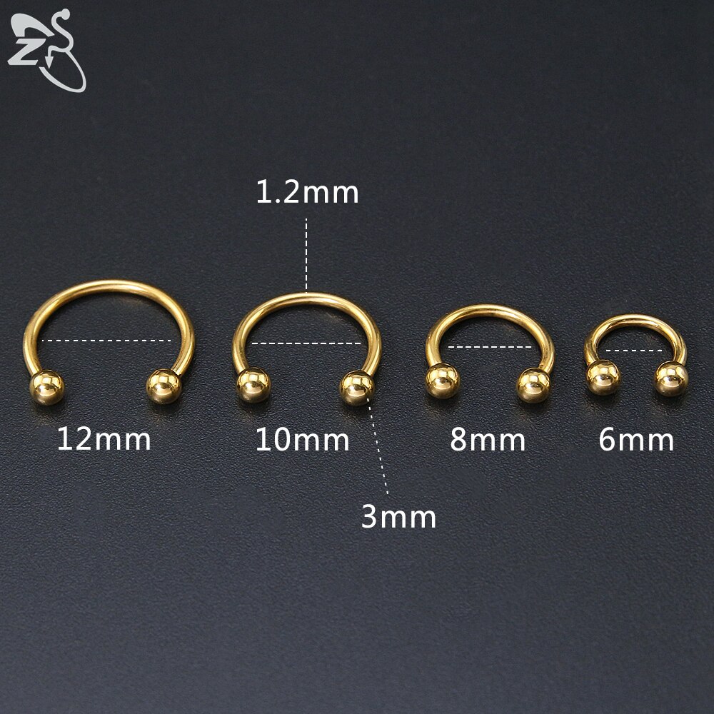ZS 1 STÜCK 316L Edelstahl Nasenring 14G 16G Nasenpiercings Wendel Ohrpiercing Damen Herren Septum Ringe Körperpiercing Schmuck