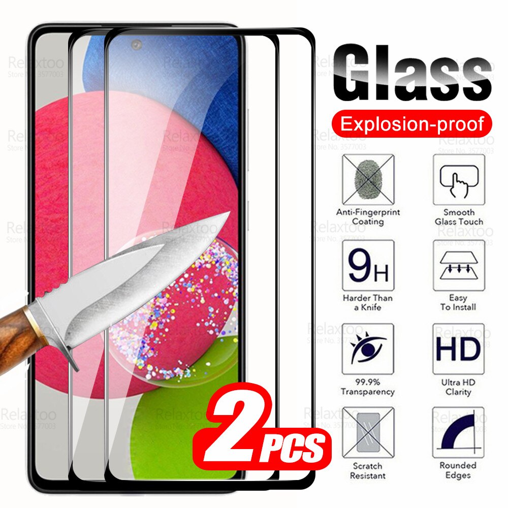 Protecteur d'écran, 2 pièces, Film en verre trempé pour Samsung Galaxy A52s A52 s A528B A526B 5G 9D