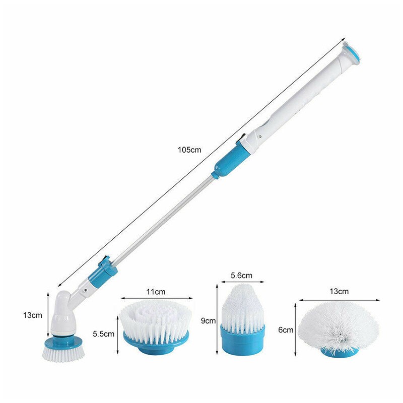 Turbo Scrub Electric Cleaning Brush Adjustable Long Handle Waterproof Cleaner Wireless Charging Bathroom Kitchen Cleaning Tools