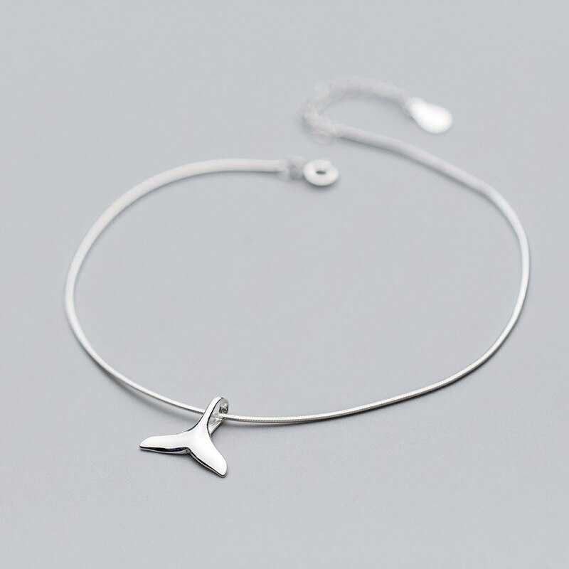 Pure 925 Sterling Silver Mermaid Staart Enkel Ketting Voor Vrouwen Party Sieraden Snake Chain Zomer Strand Sieraden 23Cm