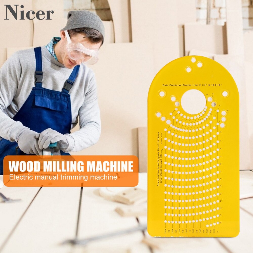 DIY Circle Cutting Jig For Hand Trimmer Wood Router Woodworking Milling Circle Yellow Circle Cutting Jig For Plunge Router