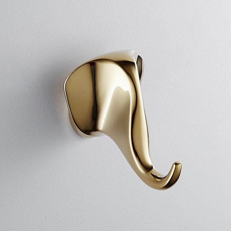 Hertenkop enkele kledinghaak dierenhaak wanddecoratie kapstok huisdecoratie eenvoudig hert paard olifant: Gouden olifant