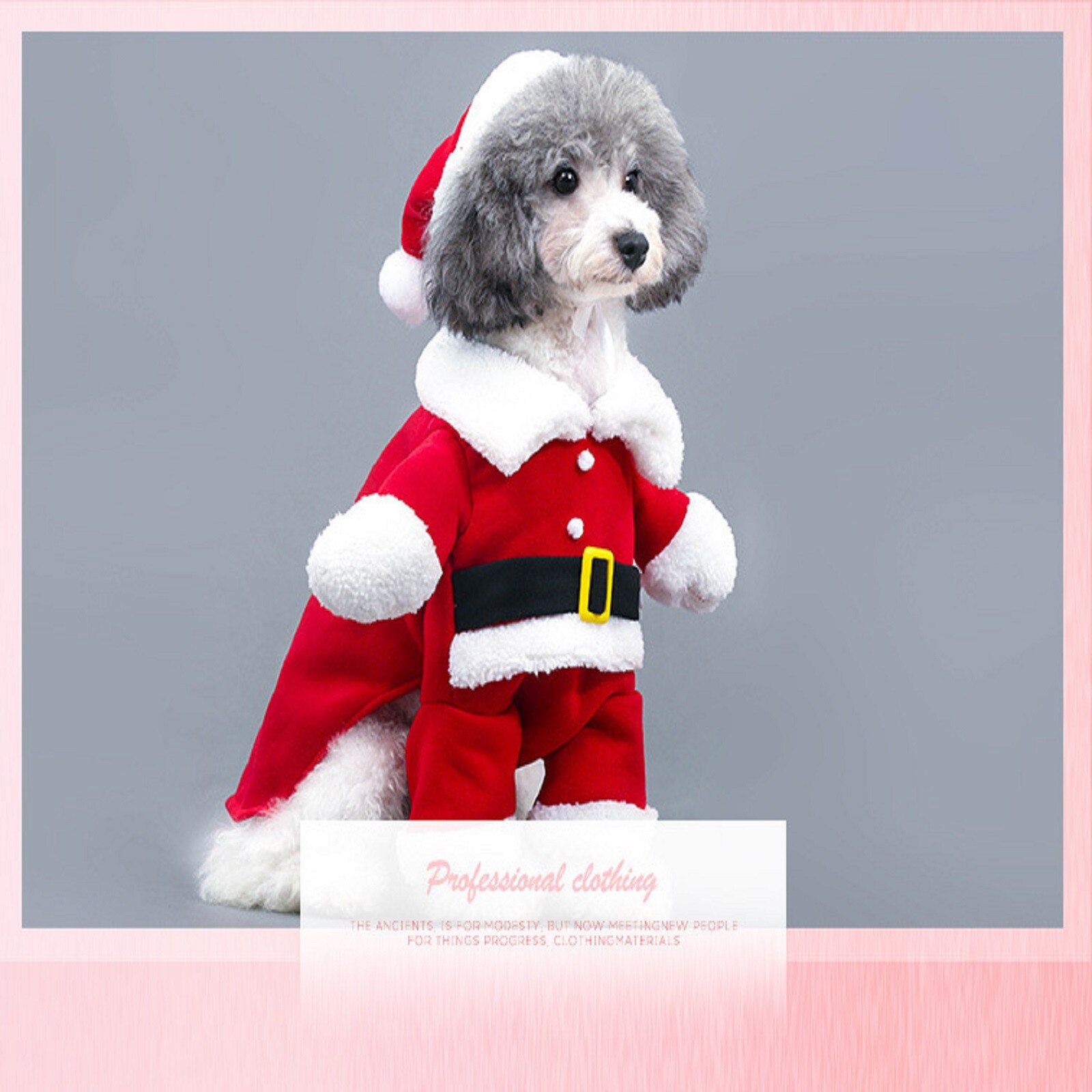 25 kæledyr hundekostumer sjov julemanden kostume til hunde katte vinter varm hundetøj chihuahua mops jakker tøj: Xl