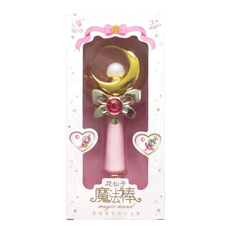 Flower Fairy Large Magic Wand Led Light Music Little Magic Fairy Princess Fairy Wand Girl Toy: Pink-83311