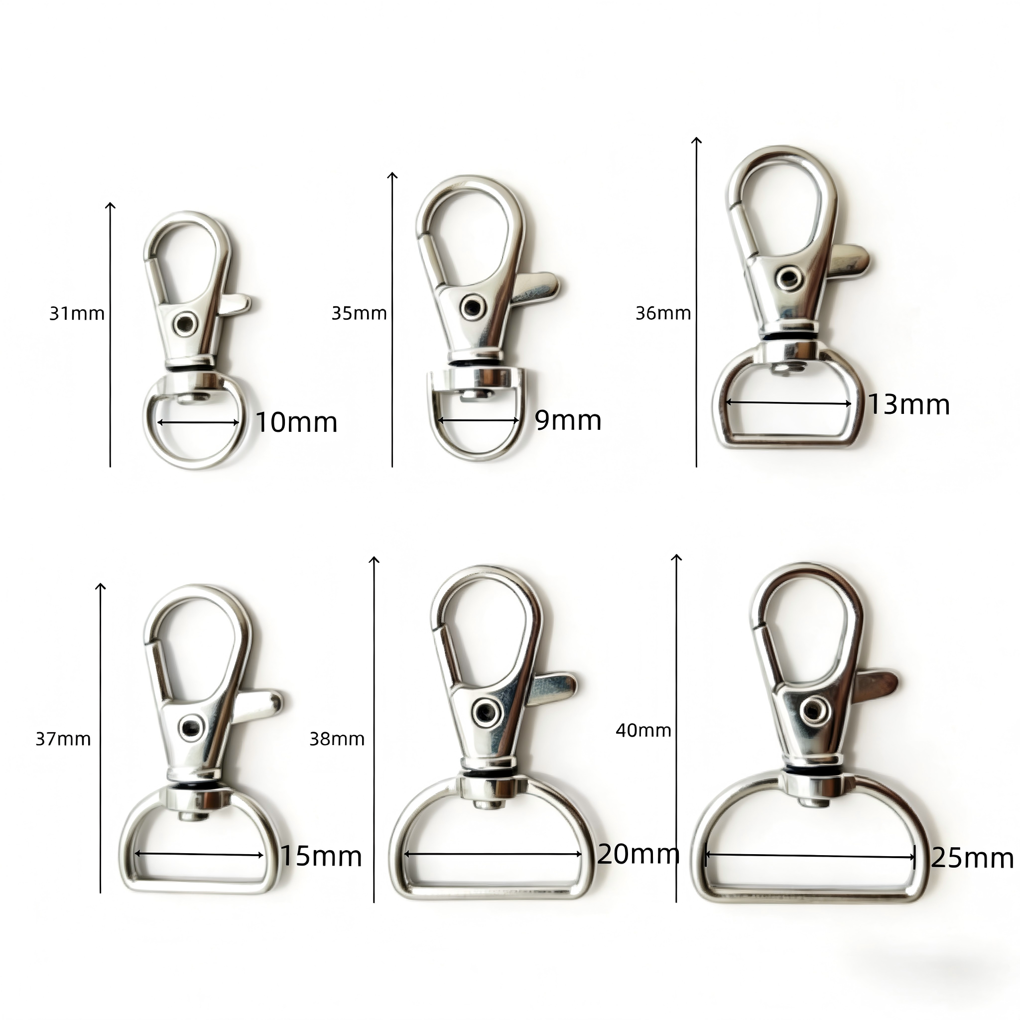 5/20/50/100 STUKS Draaibare Sluitingen Lanyard Karabijnhaken Sleutelhanger Clip Haak Metalen Kreeftklauw Sluiting voor Sleutelhanger Hardware Accessoires