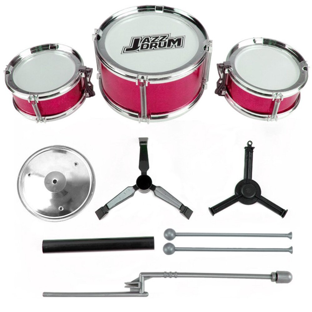 Kinderen Kids Jazz Drum Set Kit Musical Instrument Educatief Speelgoed 3 Drums and one symbal